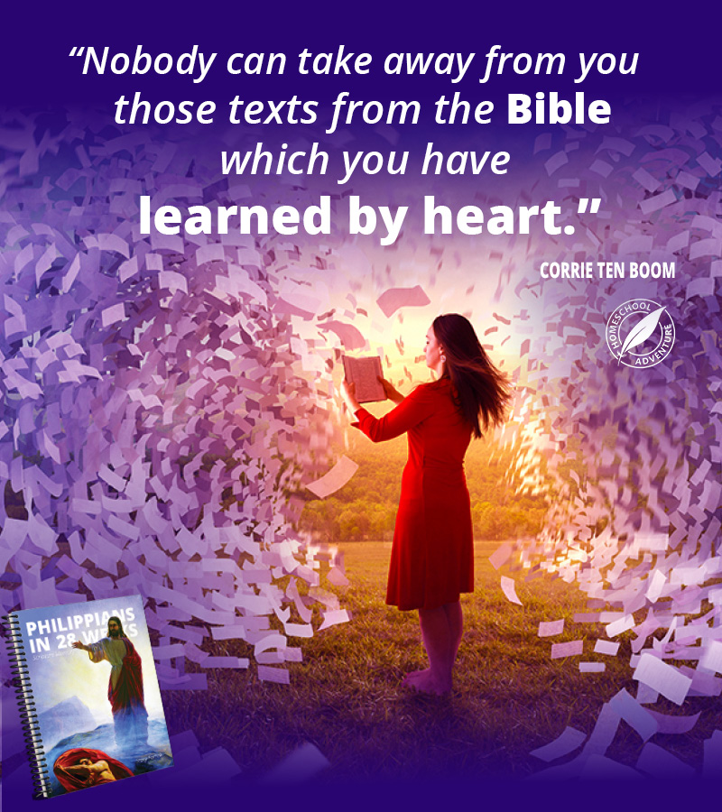 a woman studying the Bible and the words nobody can take away from you those texts from the Bible which you have learned by heart