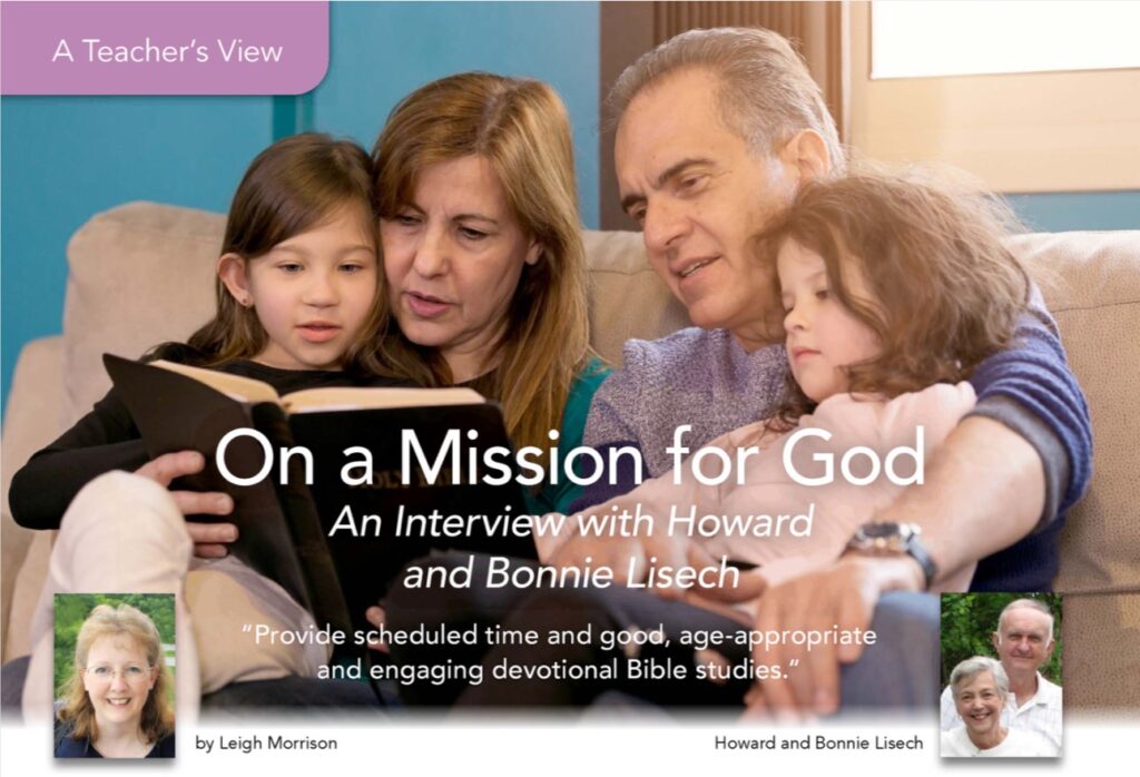 A family reading the Bible and the headline One a Mission for God