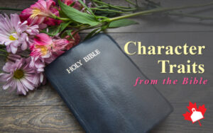 bible with flowers "Character Traits from the bible