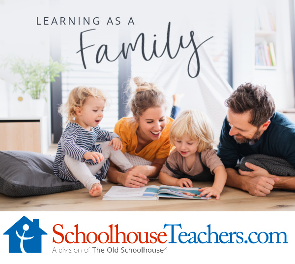 A mother, father, and young children of different ages learning as a family