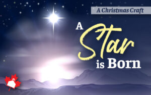 A star in a dark night sky with text 'A Star is Born"