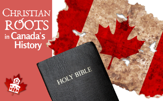 Holy Bible and old-looking Canadian flag - Christian Roots of Canada's History