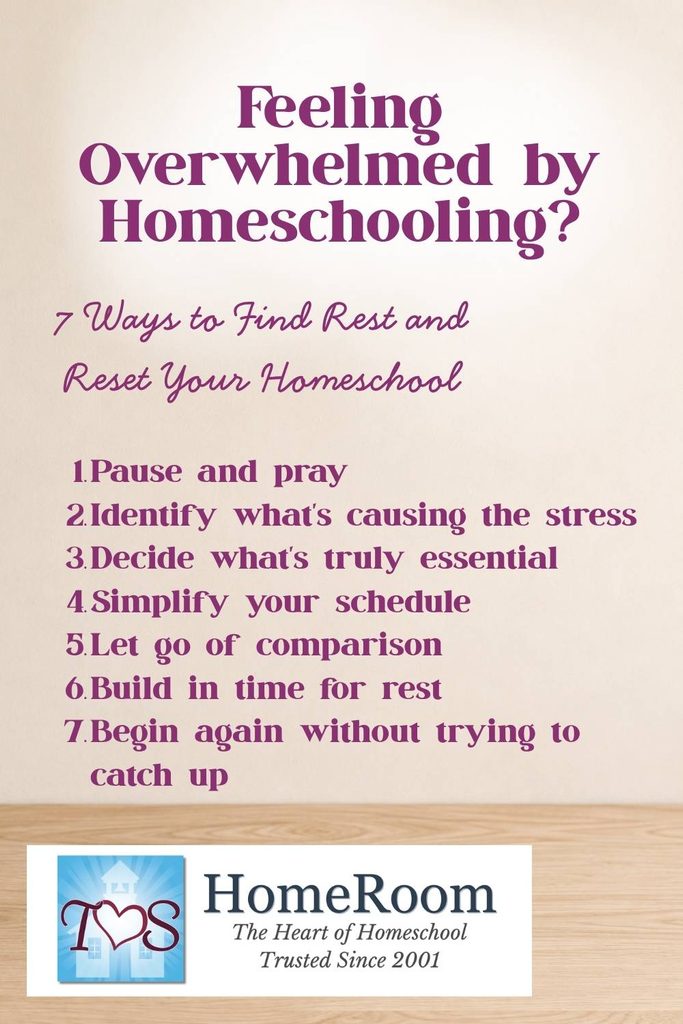 Feeling like an overwhelmed homeschool mom? Find practical ways to reduce homeschool stress, prevent burnout, simplify your days, and find rest in Christ.
